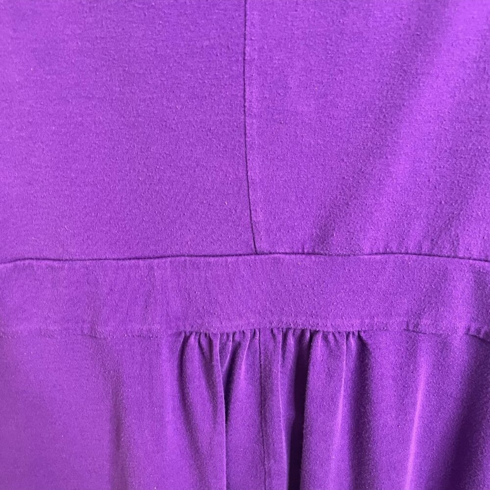 Lands End Purple Sleeveless VNeck Pleated Dress 3X 24W 26W Viscose Blend u - Picture 10 of 10